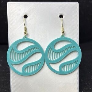 The Grid Twist Aqua  Earrings